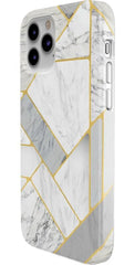 Sharp Lines | Geo White and Gold Marble Case